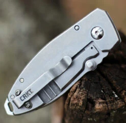 CRKT 2491 Squid Folder, 2.25" Stonewashed 8Cr14MoV Plain Blade, Stainless Steel Handle -CRKT Store 2491.4 85166.1612459854