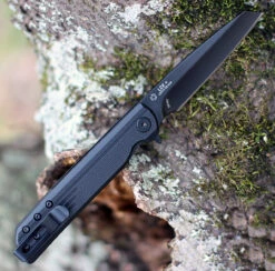 CRKT LCK+ Linerlock Blackout, 3.25" Black Oxide Coated 8Cr13MoV Stainless Tanto Blade, Black GRN Handles -CRKT Store 3802K.1 22830.1612457862