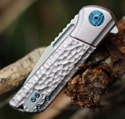 CRKT Lannny Linerlock Silver A/O 6525 , 3.18" 8Cr13Mov Satin Finish Stainless Blade, Silver Sculpted Aluminum Handles -CRKT Store 6525.5 52611.1612535491