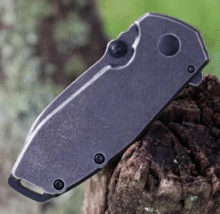 CRKT Squid Assisted Flipper 2493, 2.37" 8Cr14MoV Stainless Steel Black Stonewashed Plain Blade, Black Stainless Steel Handles -CRKT Store CR2493.3 23926.1625675782