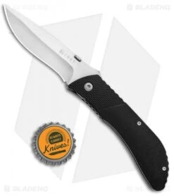 CRKT B.U.L.L. Front Flipper Liner Lock Knife Black Zytel (3" Satin) 6562 -CRKT Store CRKT B.U.L.L. Front Flipper Black Zytel Satin 6562 BHQ 87024 jr bottlecap