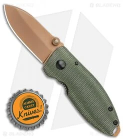 CRKT Burnley Desert Warrior Squid Knife Green Micarta (2.25" Copper D2) -CRKT Store CRKT Burnley Desert Warrior Squid Knife Green Micarta 2.25 Copper D2 BHQ 116188 LS Bottlecap