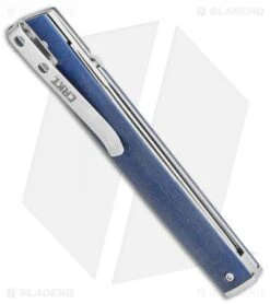 CRKT CEO Liner Lock Knife Blue Linen Micarta (3.1" Satin S35VN) BHQ Exclusive -CRKT Store CRKT CEO Liner Lock Knife Blue Linen Micarta 3.1in Satin S35VN BHQ Exclusive 7096BLS35 BHQ 117054 LS Side