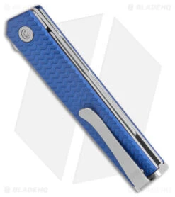 CRKT CEO Microflipper Liner Lock Knife Blue Aluminum (2.21" Satin) -CRKT Store CRKT CEO Microflipper LL Blue Aluminum Satin BHQ 178655 jr side