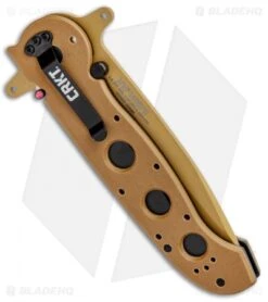 CRKT Carson M16-14DSFG Tanto Flipper Knife Desert Tan G-10 (3.875" Serr) -CRKT Store CRKT Carson M16 14DSFG Tanto Desert Tan Serr BHQ 4980 jr side
