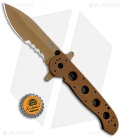 CRKT Carson M21-14DSFG Special Forces Flipper Knife Tan G-10 (3.875" Serr) -CRKT Store CRKT Carson M21 14DSFG Special Forces Flipper Tan G 10 Serr BHQ 4983 jr 1 bottlecap
