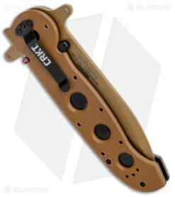 CRKT Carson M21-14DSFG Special Forces Flipper Knife Tan G-10 (3.875" Serr) -CRKT Store CRKT Carson M21 14DSFG Special Forces Flipper Tan G 10 Serr BHQ 4983 jr 1 side