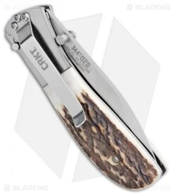 CRKT Carson M4-02 Stag Spring Assisted Knife (3.25" Satin) M4-02S -CRKT Store CRKT Carson M4 02S Stag SA Satin BHQ 7036 jr side