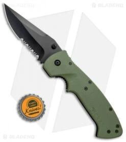 CRKT Crawford Kasper Liner Lock Knife OD Green Zytel (3.75" Black Serr) 6783KOD -CRKT Store CRKT Crawford Kasper LL OD Green Zytel Black Serr CR6783KOD BHQ 43795 jr bottlecap