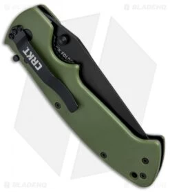 CRKT Crawford Kasper Liner Lock Knife OD Green Zytel (3.75" Black Serr) 6783KOD -CRKT Store CRKT Crawford Kasper LL OD Green Zytel Black Serr CR6783KOD BHQ 43795 jr side