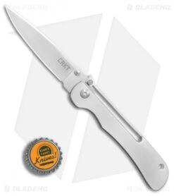 CRKT Crawford Offbeat Lockback Knife Stainless Steel (3.52" Satin) 7730 -CRKT Store CRKT Crawford Offbeat stainless steel satin BHQ 76678 er bottlecap