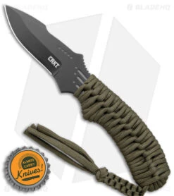 CRKT Crawford Thunder Strike Neck Knife Green Paracord (2.8" Black) 2032 -CRKT Store CRKT Crawford Thunder Strike Neck Green Paracord Black BHQ 27278 jr bottlecap