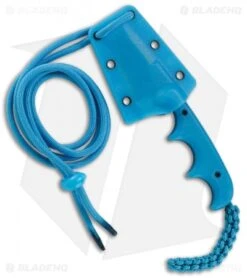 CRKT Folts Minimalist Bowie Cthulhu Neck Knife Blue GRN (2" Satin) 2387O -CRKT Store CRKT Folts Minimalist Bowie Cthulhu Neck Knife Blue G 10 Satin BHQ 119325 jr sheath