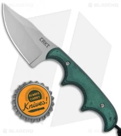 CRKT Folts Minimalist Bowie Fixed Blade Knife (2.15" Bead Blast) -CRKT Store CRKT Folts Minimalist Bowie Neck Knife Black Green Micarta BB 2387 BHQ 7033 jr bottlecap