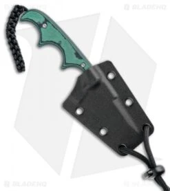 CRKT Folts Minimalist Bowie Fixed Blade Knife (2.15" Bead Blast) -CRKT Store CRKT Folts Minimalist Bowie Neck Knife Black Green Micarta BB 2387 BHQ 7033 jr sheath