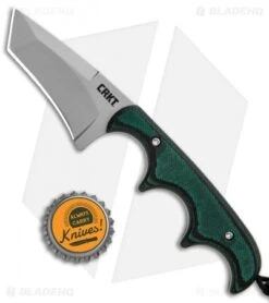 CRKT Folts Minimalist Tanto Neck Knife (2.125" Bead Blast) 2386 -CRKT Store CRKT Folts Minimalist Tanto Neck Knife Green Black BB 2386 BHQ 7032 jr bottlecap