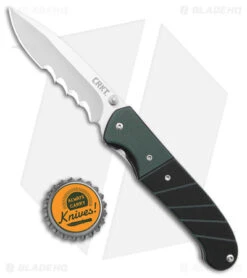 CRKT Ignitor Spring Assisted Knife Black & Green G-10 (3.38" Satin Serr) 6855 -CRKT Store CRKT Ignitor SA Black and Green G 10 Satin Serr BHQ 4147 jr bottlecap