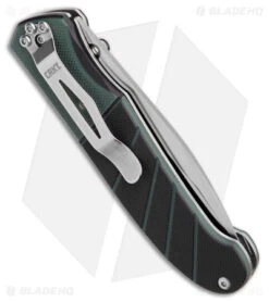 CRKT Ignitor Spring Assisted Knife Black & Green G-10 (3.38" Satin Serr) 6855 -CRKT Store CRKT Ignitor SA Black and Green G 10 Satin Serr BHQ 4147 jr side