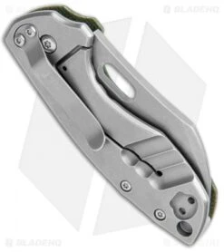 CRKT Pilar Exclusive Frame Lock Knife Green Micarta (2.4" Stonewash D2) -CRKT Store CRKT Pilar FL Green Micarta SW D2 BHQ 113628 jr side
