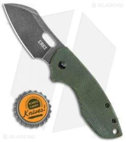 CRKT Pilar Exclusive Frame Lock Knife Green Micarta (2.4" Smokewash D2) -CRKT Store CRKT Pilar FL Green Micarta Smokewash D2 BHQ 113627 jr bottlecap
