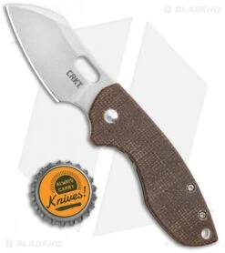 CRKT Pilar Frame Lock Knife Brown Linen Micarta BHQ Exclusive (2.4" Stonewash) -CRKT Store CRKT Pilar FL Linen Micarta SW BHQ 113630 jr bottlecap