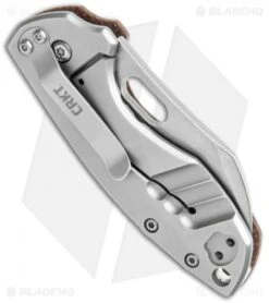 CRKT Pilar Frame Lock Knife Brown Linen Micarta BHQ Exclusive (2.4" Stonewash) -CRKT Store CRKT Pilar FL Linen Micarta SW BHQ 113630 jr side