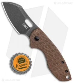 CRKT Pilar Frame Lock Knife Brown Linen Micarta BHQ Exclusive (2.4" Smokewash) -CRKT Store CRKT Pilar FL Linen Micarta Smokewash BHQ 113629 jr bottlecap