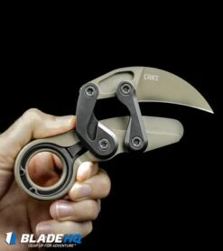 CRKT Provoke "Earth" Kinematic Morphing Karambit Folding Knife (2.4" Brown) -CRKT Store CRKT Provoke Earth Kinematic Morphing Karambit Folding Knife Brown BHQ 102503 kp in hand web