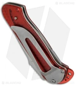 CRKT Rollock Pocket Knife Red Translucent (2.25" Polish Serr) 5212R -CRKT Store CRKT Rollock Red Translucent Polish Serr 5212R BHQ 68539 jr side