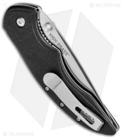 CRKT Ruger Knives High-Brass Spring Assisted Knife Black (3.2" Satin Serr) R2601 -CRKT Store CRKT Ruger High Brass SA Black Satin Serr R2602 BHQ 76861 jr side