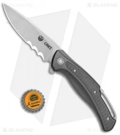 CRKT Ruger Knives Windage Liner Lock Knife Black Aluminum (3.78" SW Serr) R2402 -CRKT Store CRKT Ruger Windage LL Black Alum SW Serr R2402 BHQ 76860 jr bottlecap