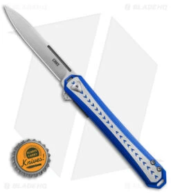 CRKT Stickler Liner Lock Assisted Flipper Knife Blue Aluminum (3.4" Satin) -CRKT Store CRKT Stickler LL Assisted Flipper Knife Blue Aluminum 2in Satin BHQ 145866 td size