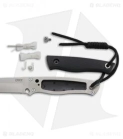 CRKT TSR Terzuola Survival Rescue Fixed Blade Knife Black GFN (4.3" Satin ) 2061 -CRKT Store CRKT T SR Terzuola survival rescue black GFN satin 2061 BHQ 51818 er side open