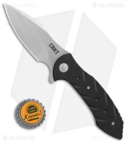 CRKT Ochs Terrestrial Liner Lock Knife Black G-10 (3.3" Satin) 5370 -CRKT Store CRKT Terrestrial Black G10 satin BHQ 76680 er bottlecap