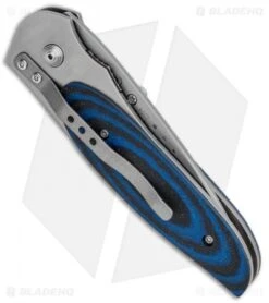 CRKT Viele Wasp Liner Lock Knife Black/Blue G-10 (2.8" Bead Blast Serr) 8012 -CRKT Store CRKT Viele Wasp LL Black Blue G 10 BB Serr 8012 BHQ 87017 jr side