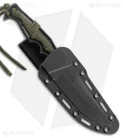 CRKT Tighe Breaker Fixed Blade Knife Green Paracord (4.25" Black Stonewash)1110 -CRKT Store CRKT tighe breaker green paracord black stonewash 1110 BHQ 51812 er sheath