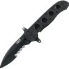 CRKT M21 Linerlock Veff CRM2112SFG, 3.113" 1.4116 Combo Blade, Black G10 Handle