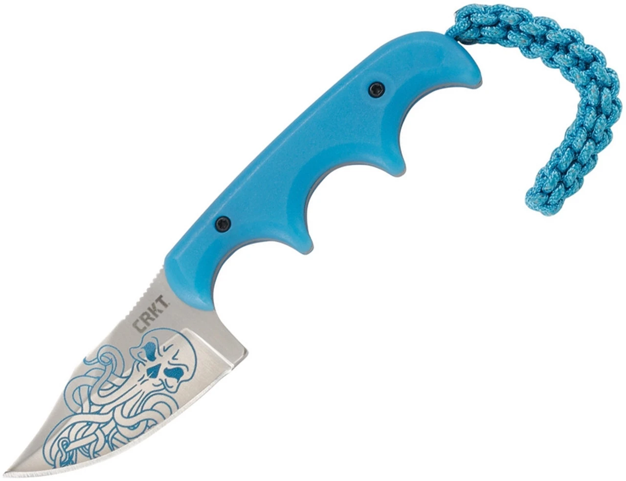 CRKT Minimalist Bowie Cthulhu, 2.13" 8Cr13MoV Satin Plain Blade, Blue Polypropylene Handle W/ Sheath 1 CRKT Minimalist Bowie Cthulhu, 2.13" 8Cr13MoV Satin Plain Blade, Blue Polypropylene Handle W/ Sheath