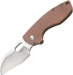 CRKT Pillar Framelock Copper CR5311CU, 2.382" 8Cr13MoV Plain Blade, Handle Has A Copper Front W/ 2Cr13 SS On The Back