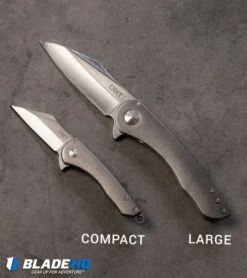 CRKT Jettison Compact Frame Lock Flipper Knife Titanium (2" Stonewash) 6120 -CRKT Store crkt jettison knife size comparison bp 1