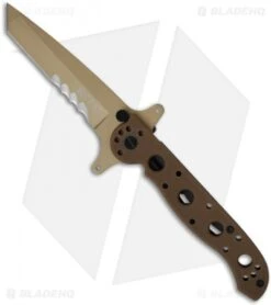 CRKT Carson M16-13DSFG Tanto Flipper Knife Desert Tan G-10 (3.5" Serr)