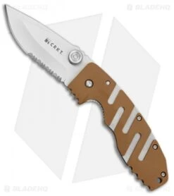 CRKT Ryan Seven Liner Lock Knife Tan (3.5" Satin Serr) 6813D