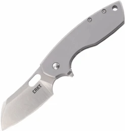 CRKT Large Pilar Framlock CR5315, 2.63" 8Cr14MoV Satin Blade, Satin Stainless Steel Handle